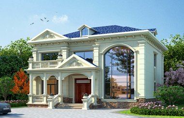 歐式兩層自建房設計圖，占地140平